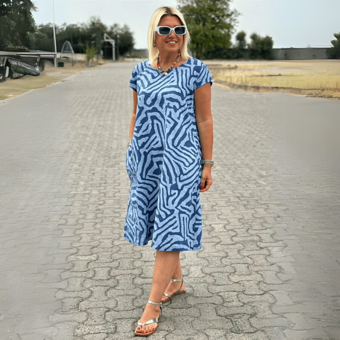 Dubois™ | Sukienka w zebra z okrągłym dekoltem