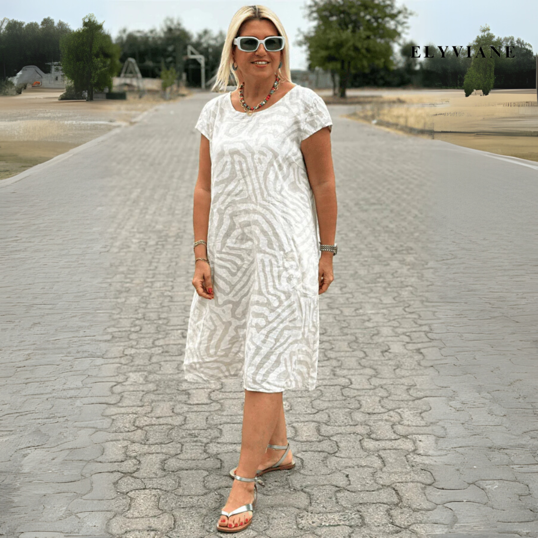 Dubois™ | Sukienka w zebra z okrągłym dekoltem