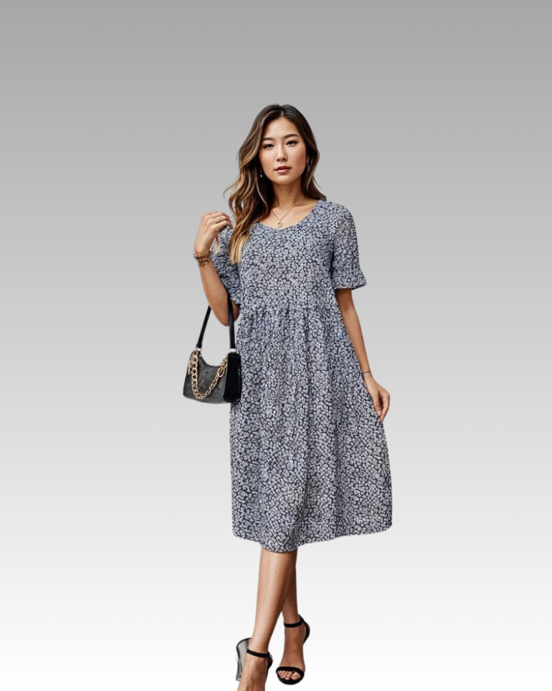 Fleur | Elegancka Midi Kwiatowa Sukienka