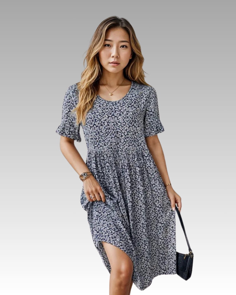 Fleur | Elegancka Midi Kwiatowa Sukienka