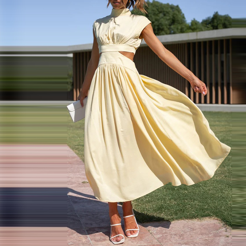 Ondine | Elegancka szeroka sukienka maxi