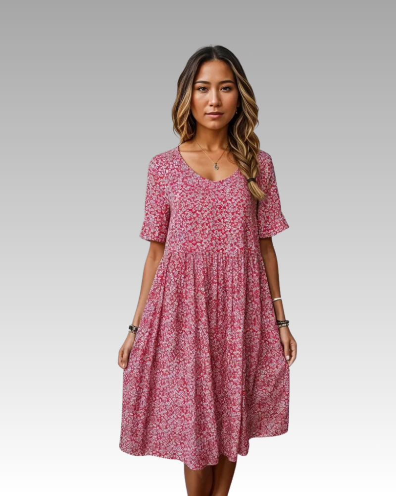 Fleur | Elegancka Midi Kwiatowa Sukienka