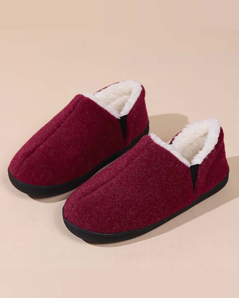 Płaskie buty z jednolitego pluszu