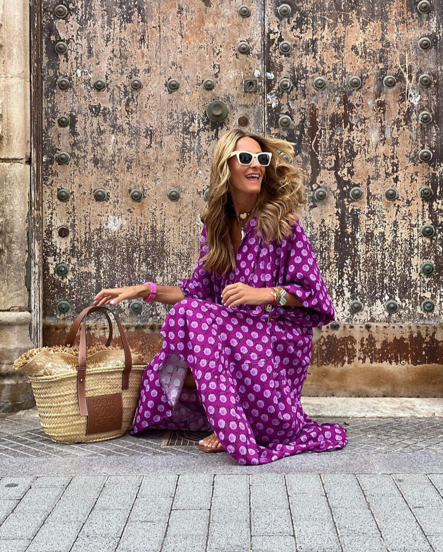 Elin™ | Boho Bawełniana Sukienka Maxi