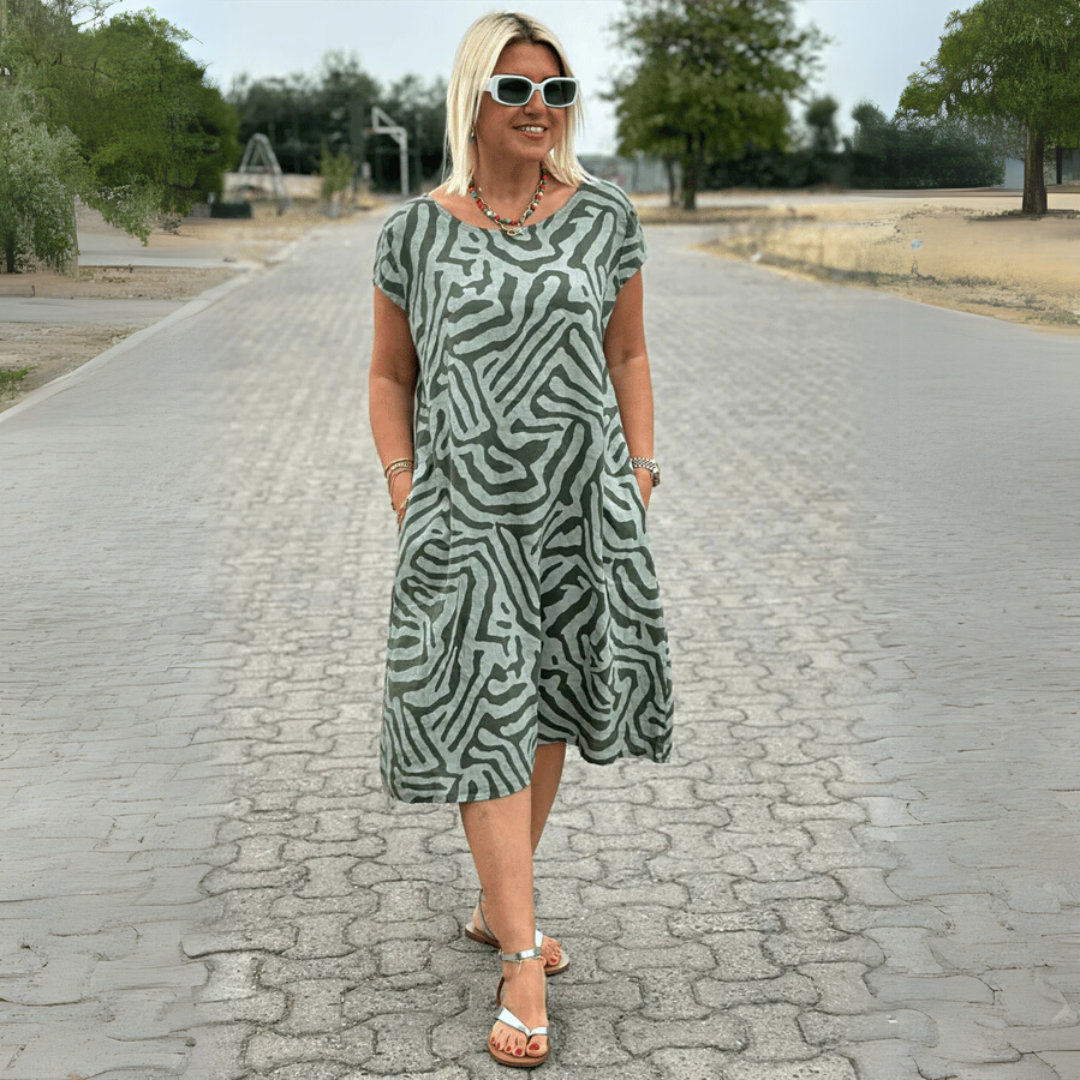 Dubois™ | Sukienka w zebra z okrągłym dekoltem