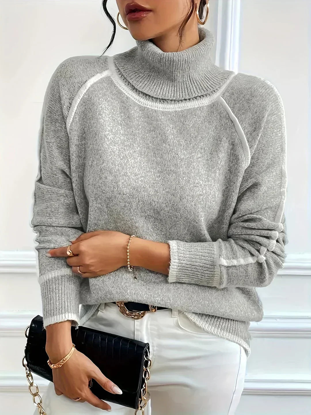 Elle | Wygodny damski sweter z golfem