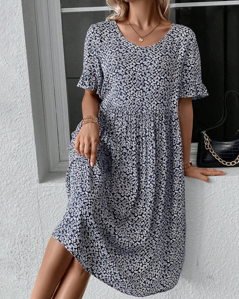 Fleur | Elegancka Midi Kwiatowa Sukienka