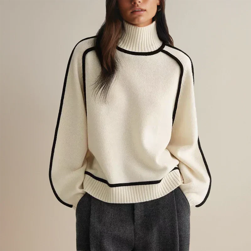Amandine™ - Elegancki sweter z golfem i kołnierzykiem
