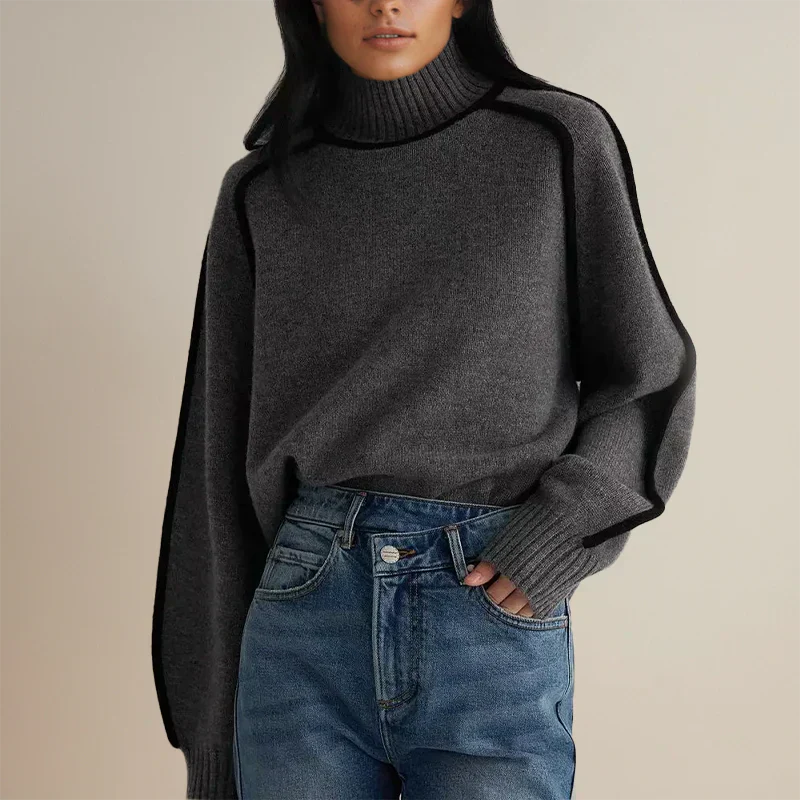 Amandine™ - Elegancki sweter z golfem i kołnierzykiem