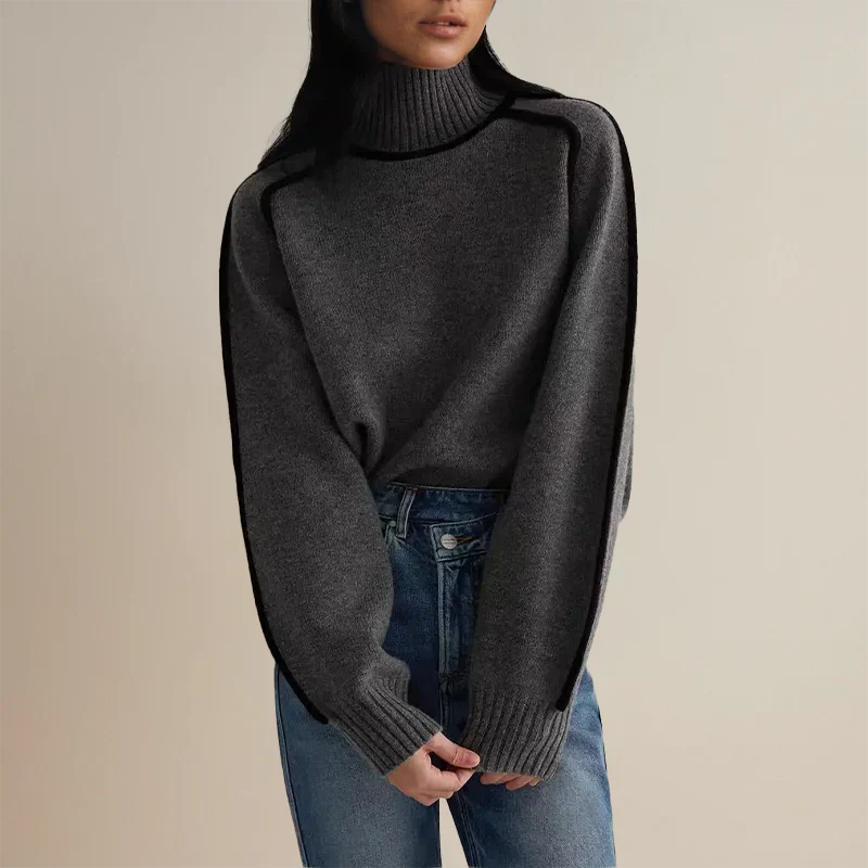 Amandine™ - Elegancki sweter z golfem i kołnierzykiem