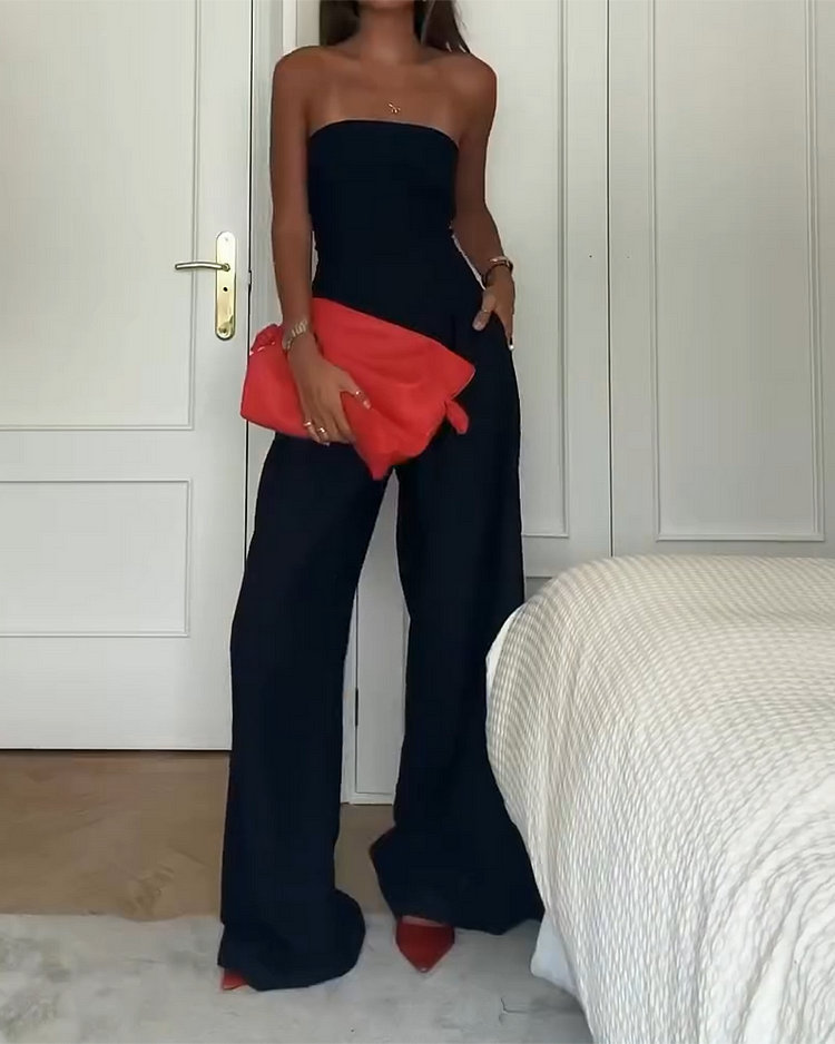 Renata | Elegancki jumpsuit bez ramiączek