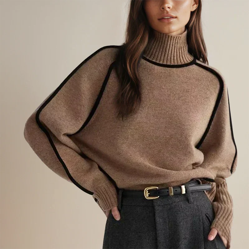 Amandine™ - Elegancki sweter z golfem i kołnierzykiem