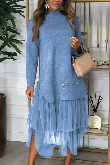 Petra™ - elegancka sukienka patchworkowa z siatki dla kobiet