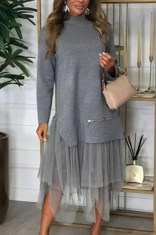 Petra™ - elegancka sukienka patchworkowa z siatki dla kobiet