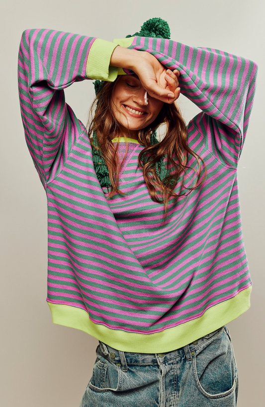 Mana | Plus Size sweter w paski