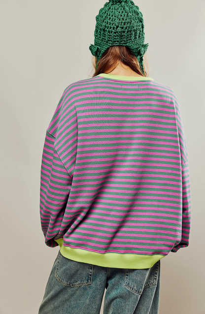 Mana | Plus Size sweter w paski