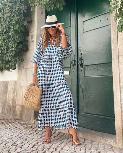Elin™ | Boho Bawełniana Sukienka Maxi