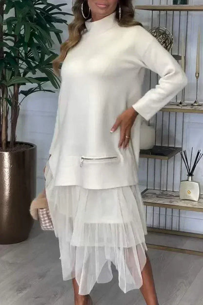 Petra™ - elegancka sukienka patchworkowa z siatki dla kobiet