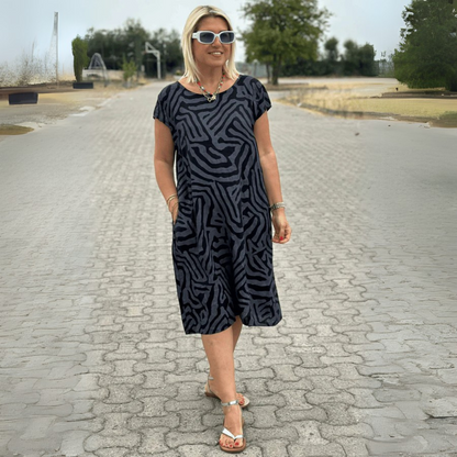Dubois™ | Sukienka w zebra z okrągłym dekoltem