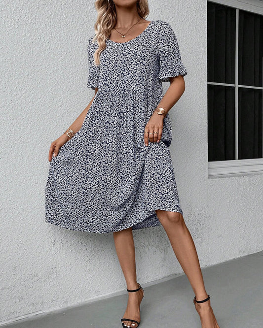 Fleur | Elegancka Midi Kwiatowa Sukienka