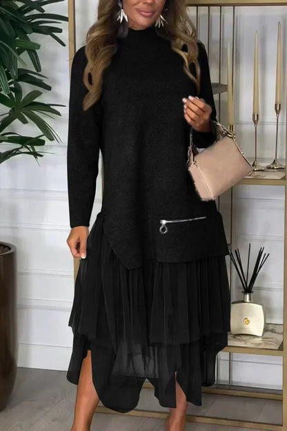Petra™ - elegancka sukienka patchworkowa z siatki dla kobiet