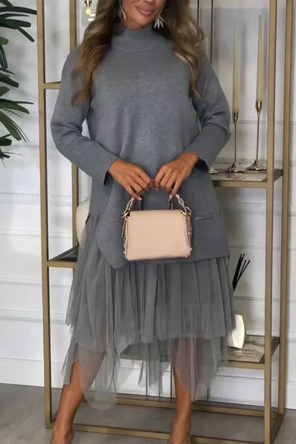 Petra™ - elegancka sukienka patchworkowa z siatki dla kobiet