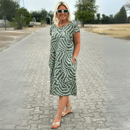 Dubois™ | Sukienka w zebra z okrągłym dekoltem
