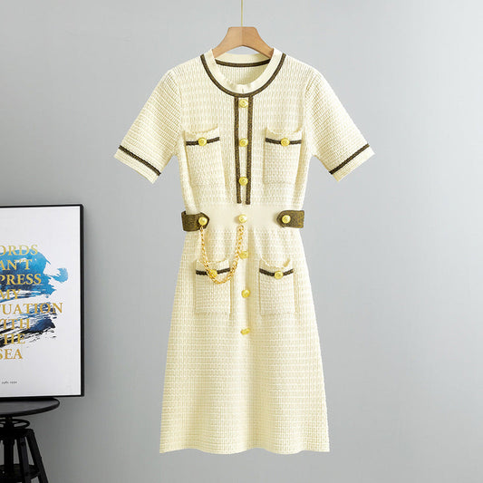 Élise – Retro luźne plecione sukienki – Elegancja i komfort na wiosnę