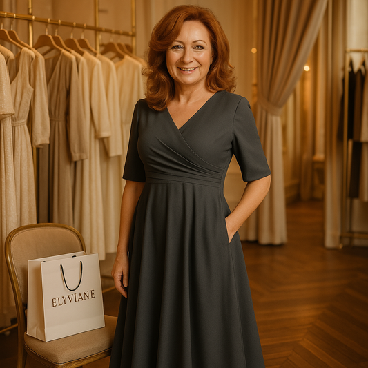 Jana | Stylowe midi sukienki z kieszeniami