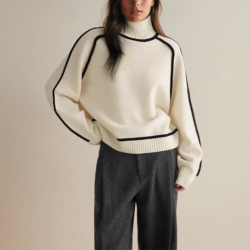 Amandine™ - Elegancki sweter z golfem i kołnierzykiem