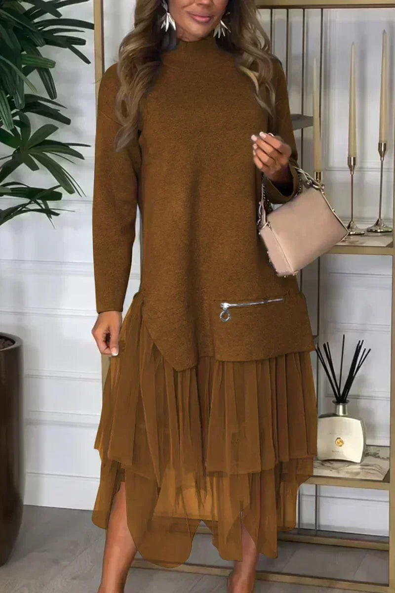 Petra™ - elegancka sukienka patchworkowa z siatki dla kobiet